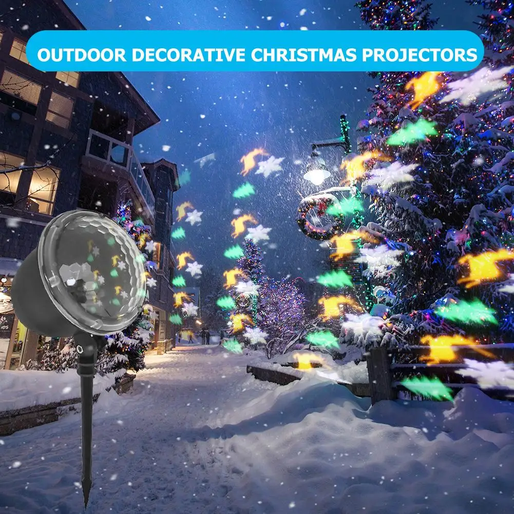 

100-240V 50 60HZ Outdoor Waterproof LED Projection Lamp Lawn Landscape Christmas Decor Spotlight length 3M Black Appearance