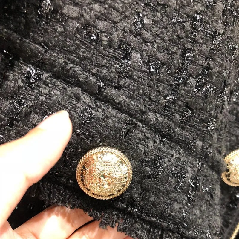 Jackets for Women Autumn 2022 Brand Loose Tweed Wool Stiching Genuine Leather Jacket Double Breasted Womens Sheepskin Coat