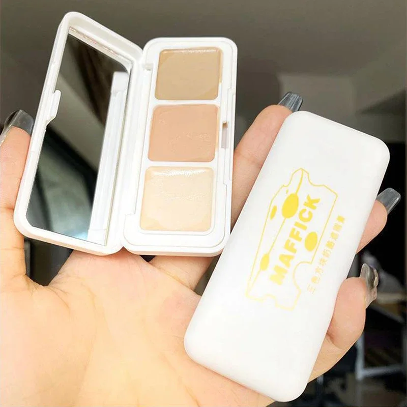 Трехцветный квадратный консилер для сыра пятно следы от прыщей темные круги