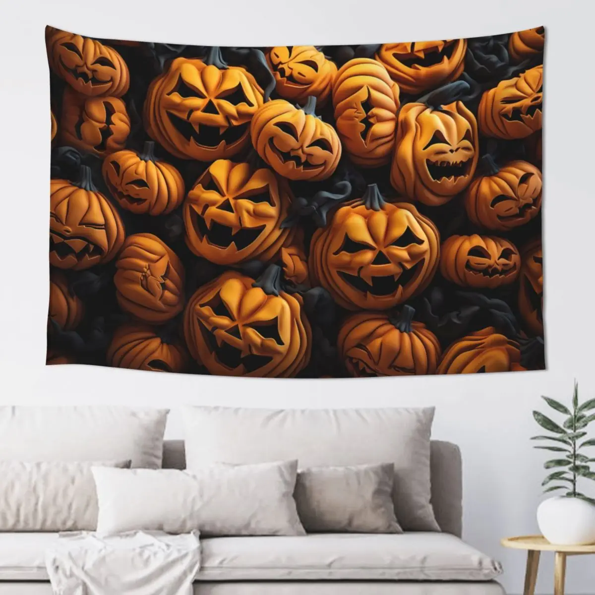 

Halloween Pumpkin Tapestry Wall Hanging Aesthetic Room Decor Artwork Landscape Tapestry Bedroom Decoration 60x40in