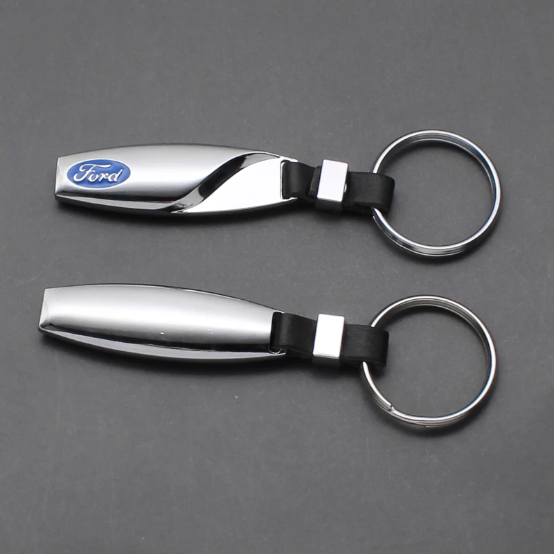 

3D Metal/Leather Car Keychain For Ford Transit Custom Mondeo Fiesta Kuga ST Line MK3 MK2 MK4 Focus 2 3 Touring Ecosport Kuga ST