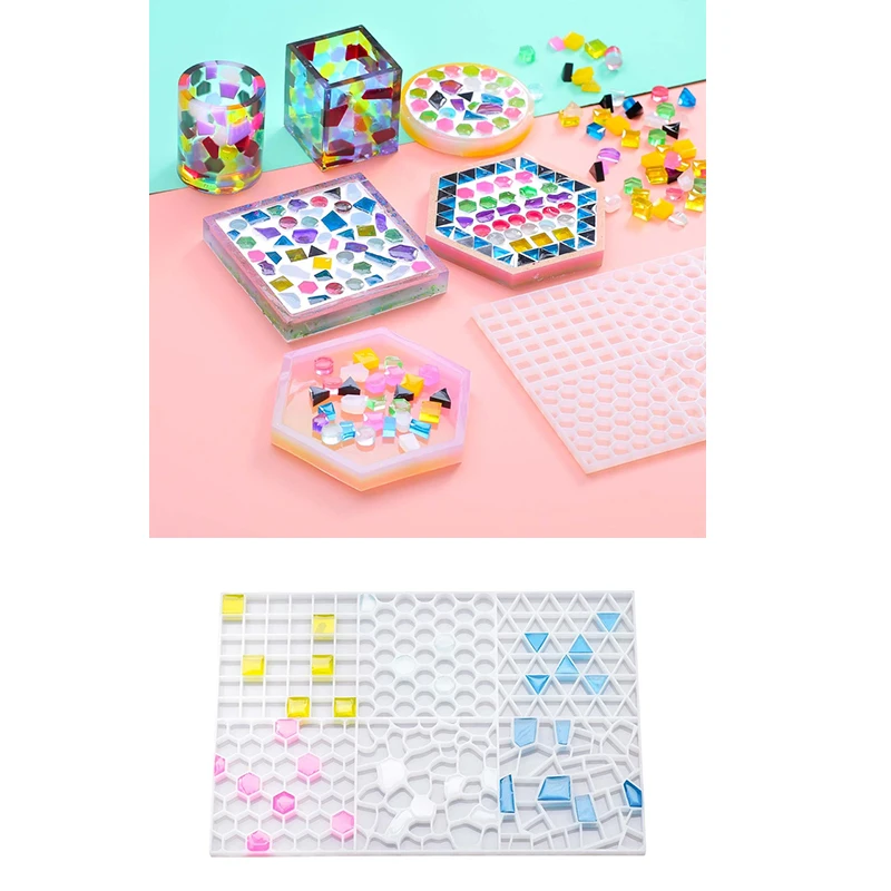 

DIY Masaike Particle Pattern Silicone Molds Homemade Wave Point Collage Bottle Epoxy Resin Casting Coasters Mould Home Decor
