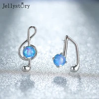 jellystory 925 sterling silver opal stud earrings for women simple note earrings wedding anniversary fine jewelry 2022 trend