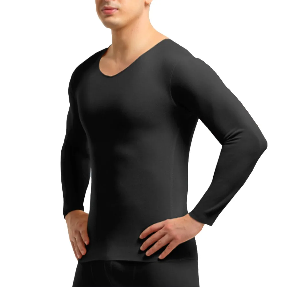 Men's Thermal Underwear Set Seamless Tights One Piece Plus Velvet Cold Proof Cotton Sweater Men Winter Warm Clothing