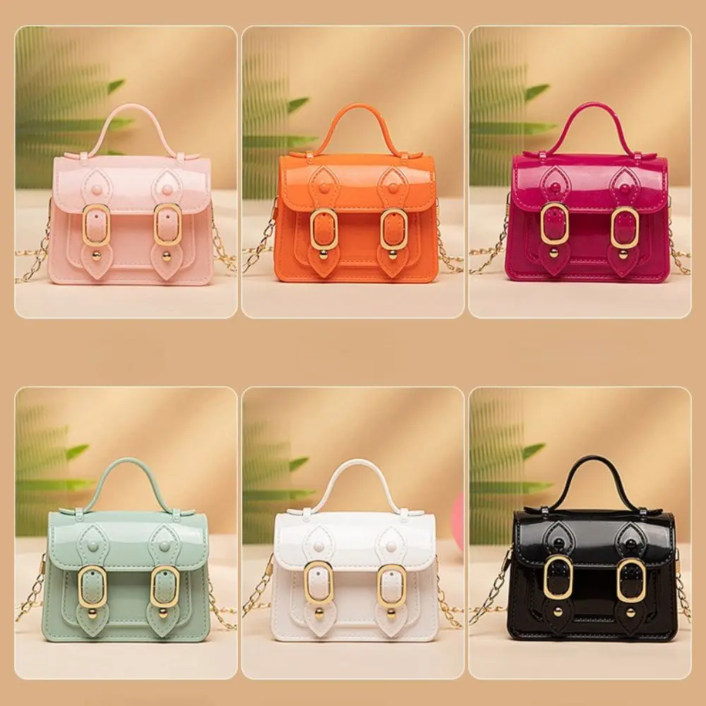 

PVC High Quality Elegant Jelly Bag Exquisite Women Handbag Small Square Bag Shoulder Messenger Crossbody Bag