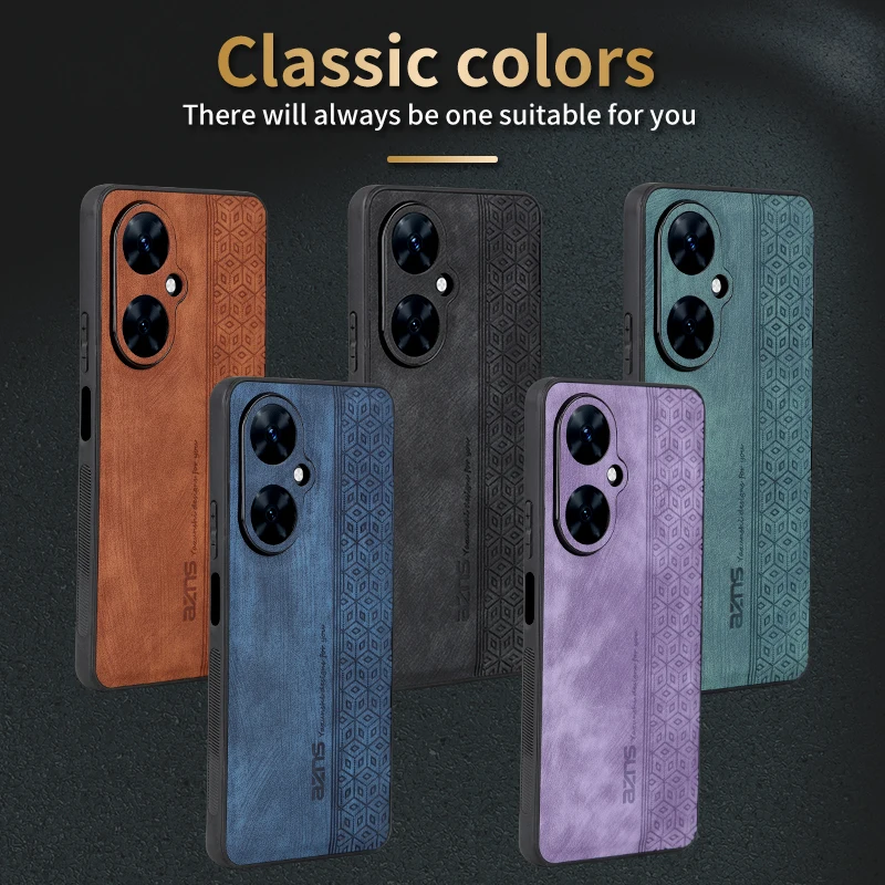 Роскошный кожаный чехол с 3D тиснением для Huawei Nova 11 Pro 11i прочный мягкими краями