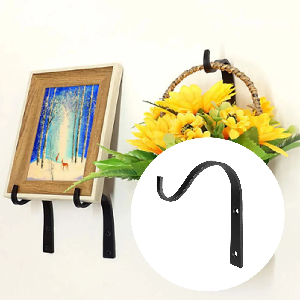 

4pcs Planter Hanging Hook Iron Lantern Hanger Wall Mounted Upturned Hooks