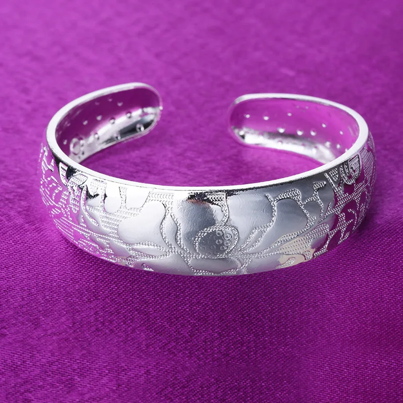 

[Clearance] Ailian Said Female Bracelet Chinese Ethnic Style Lotus Silver Bracelet Miao Silver Tibetan Silver Factory Direct