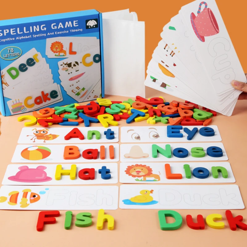 

Children‘s Early Education Puzzle 78 Pieces Of Spelling Word Game Size Letter Cognitive Puzzle Play Teaching AIDS