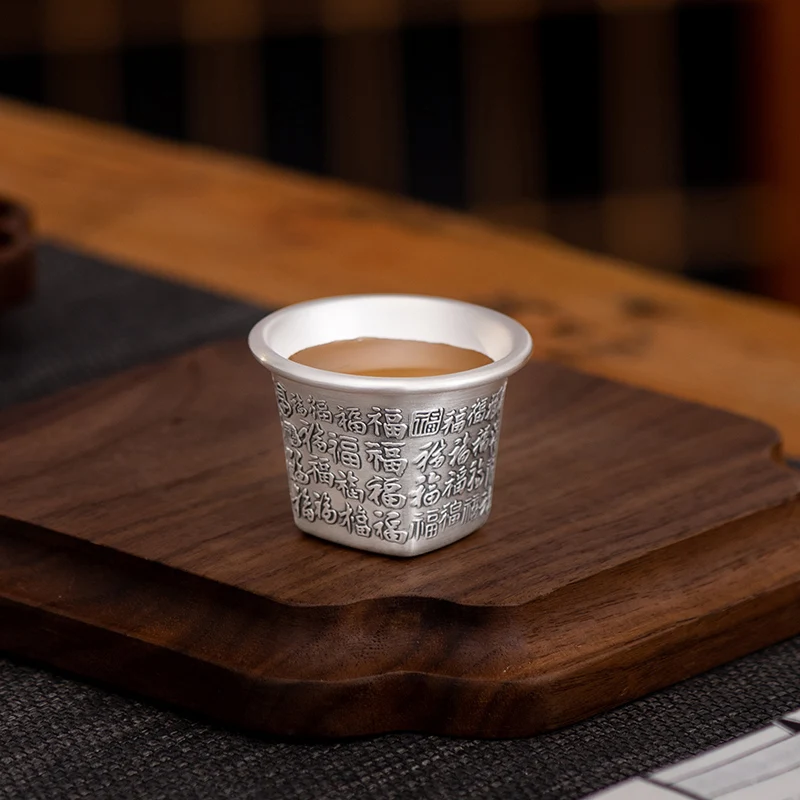 

Чайный сервиз из стерлингового серебра 999 пробы, чайник Hongfu Qitian в китайском стиле, чайная чашка, серебряный чайник 20 мл