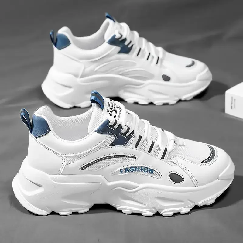 Мужская обувь осенняя дышащая сетчатая повседневная спортивная Белая