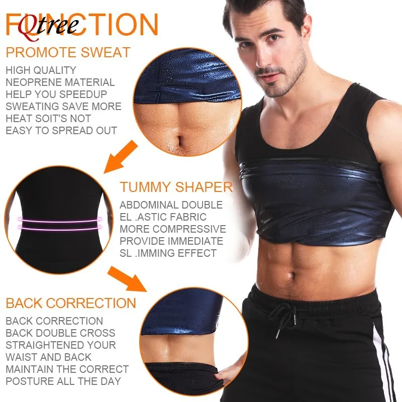 Sweat Sauna Vest Neoprene Vest Mens Body Shaper Modeling Fat Burning Shirt Slimming Belt Sweat Sauna Weight Loss Waist Trainers