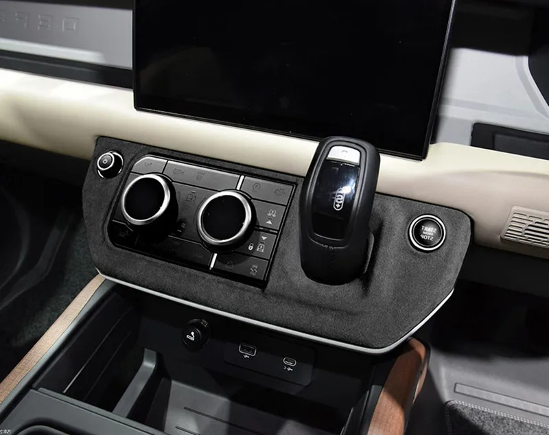 Замшевая наклейка на панель автомобильной шестерни для Land Rover Defender L663 2020 2021 2022