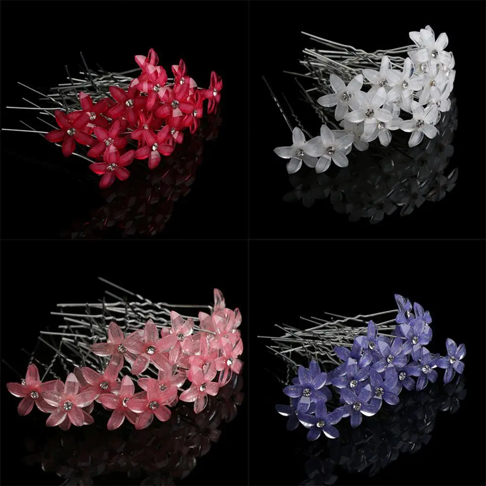 

20pcs Wedding Party Crystal Rhinestones Flower Hairpins Hairclips Headwear Bride Headdress