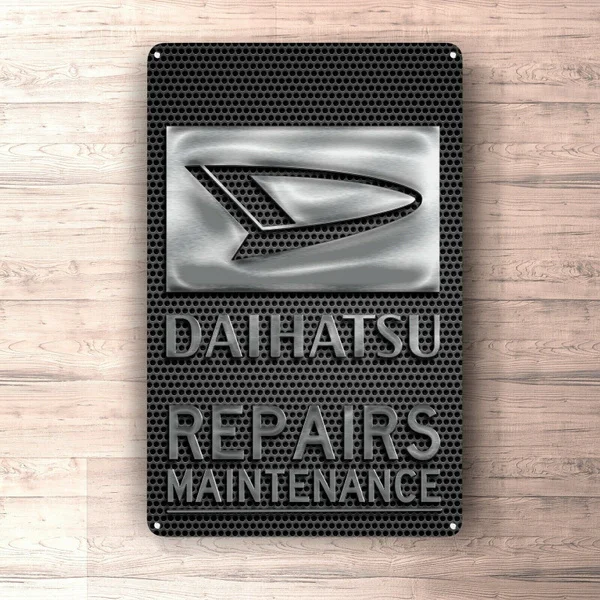 

Flat Metal Poster Tin Sign (Not 3D) - Daihatsu Repairs Maintenance Sign Metalsign for Garage, Man Cave