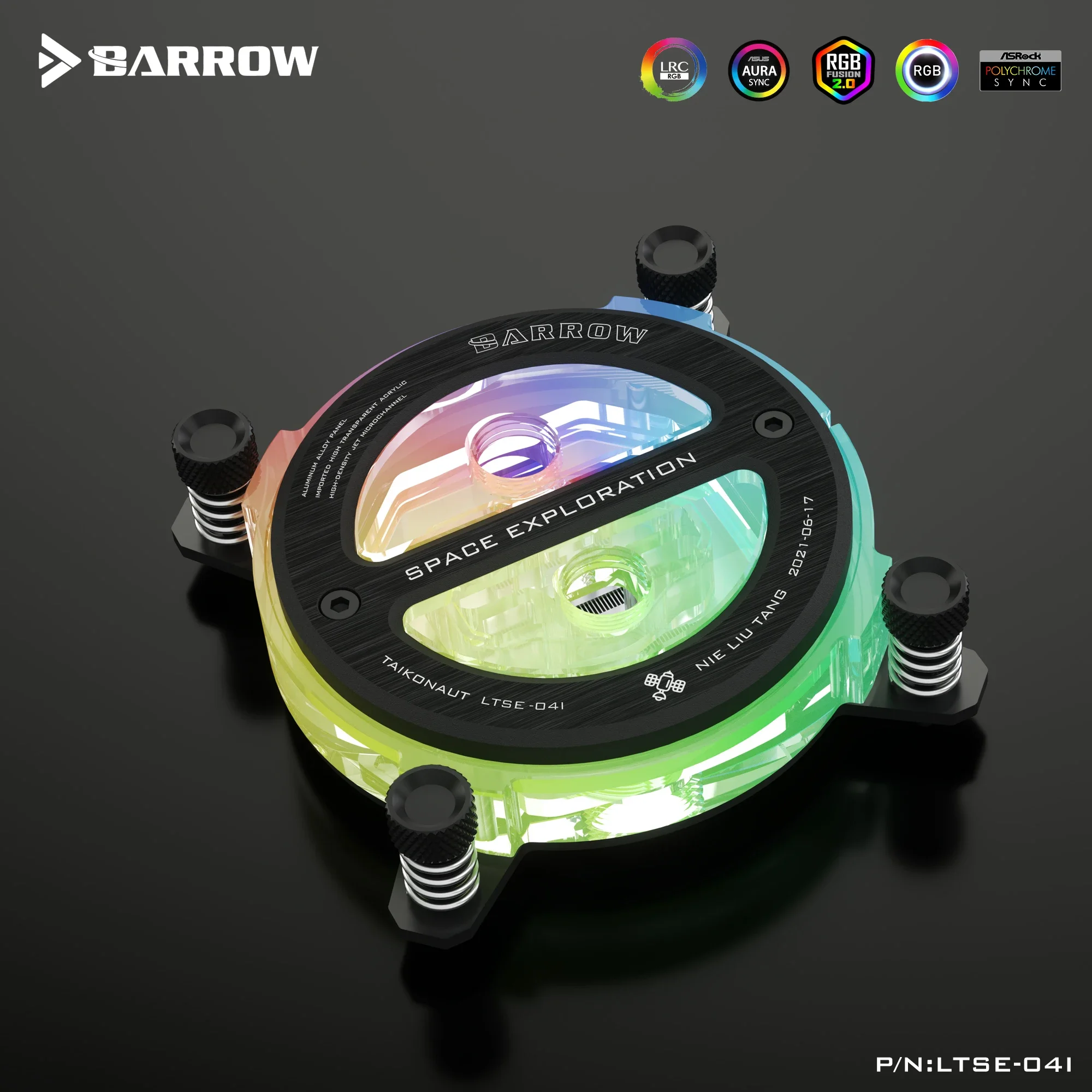 Блок водяного охлаждения процессора Barrow для Intel X99 AMD акриловая/POM жидкостная