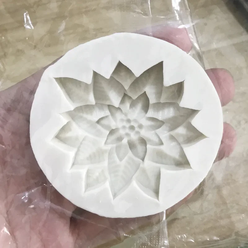 

Рождественский цветок, силиконовая форма для сахарного ремесла, 3D лист Падуба, инструмент для лазерной смолы