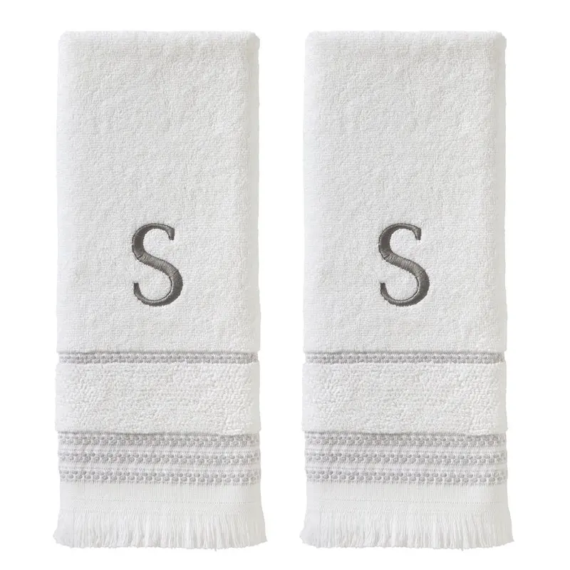 

Monogram Hand Towel (2-Pack), "S", White
