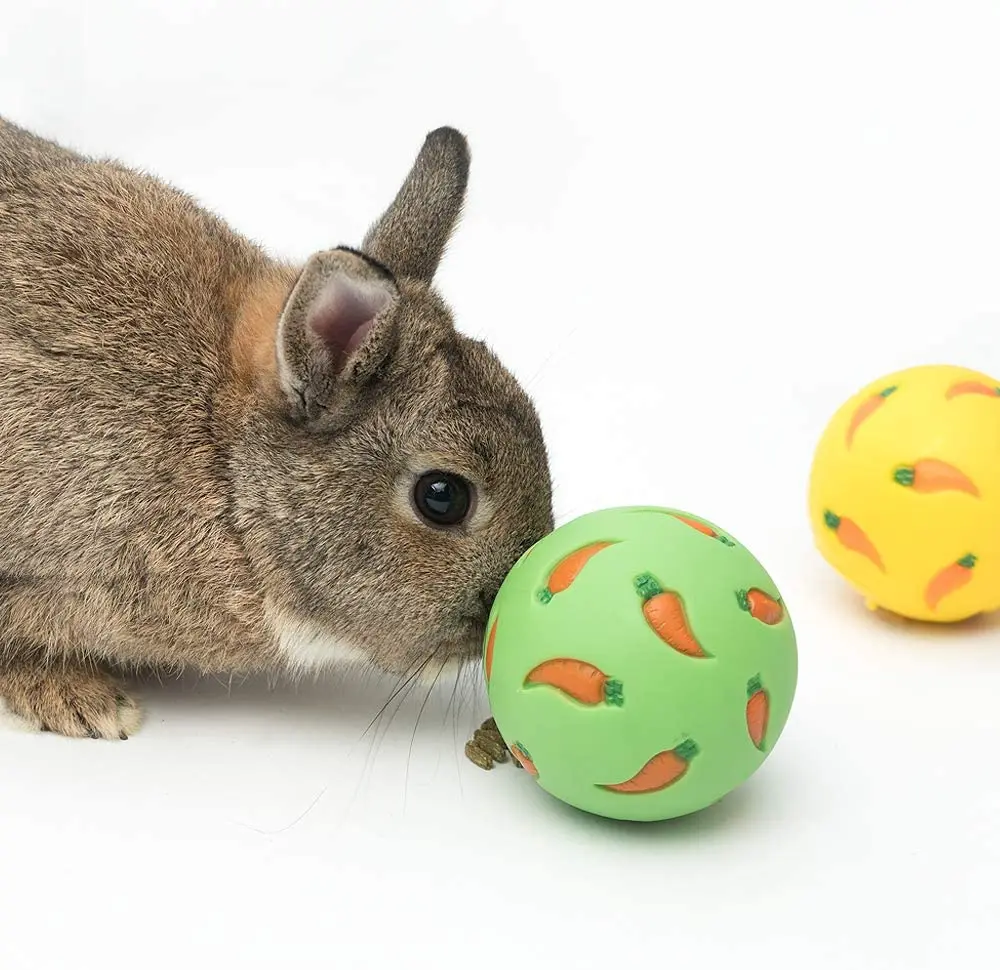 

Rabbit Treat Ball Interactive Bunny Toy Adjustable Opening Treat Toy Slow Feeder for Guinea Pigs Rabbits Hedgehogs Hamster Toy