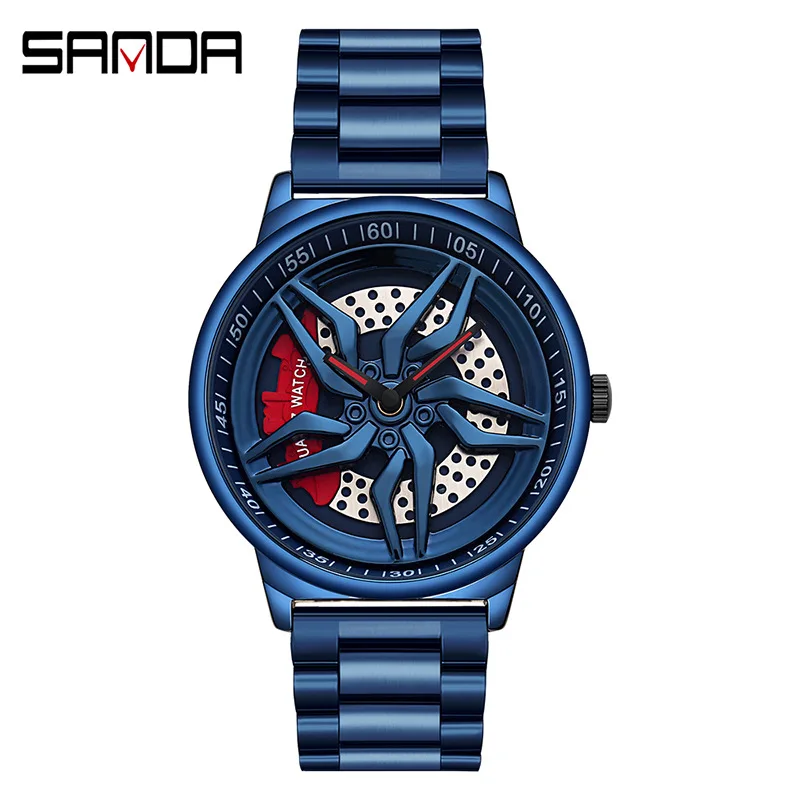 

Sanda P1062 Hot Selling Model Cool Design Stainless Steel Strap Watertight Quartz Movement Business Men Analog Wrist Watch