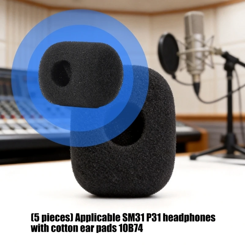 Фото Черный поролоновый чехол Q6PA для ветрозащиты для микрофонов SM31 P31 PGA31TQG SM31FT BLX14/SM31 BLX14/P31, плотно прилегающий. №5