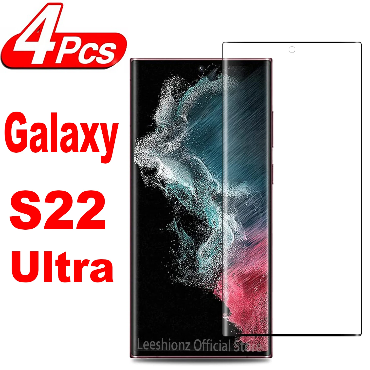 

1/4Pcs 3D Screen Protector Glass For Samsung Galaxy S22 Ultra 5G Tempered Glass Film