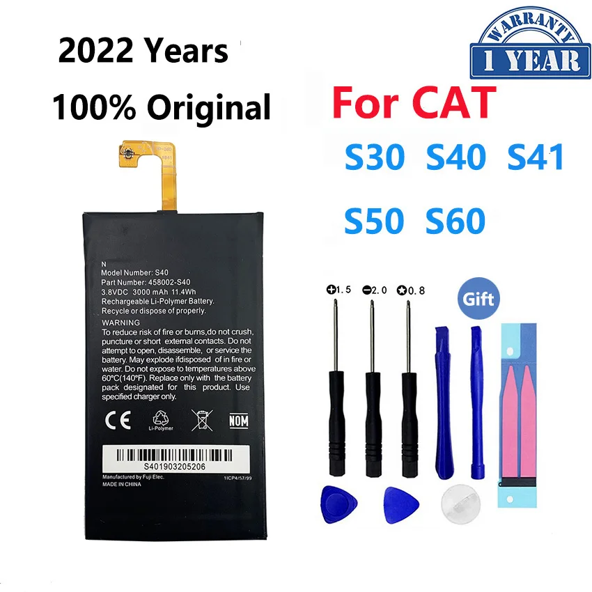100% Original Battery For Caterpillar CAT S40 458002-S40  S30 S50 S60 S41 APP00223 Replacement Bateria