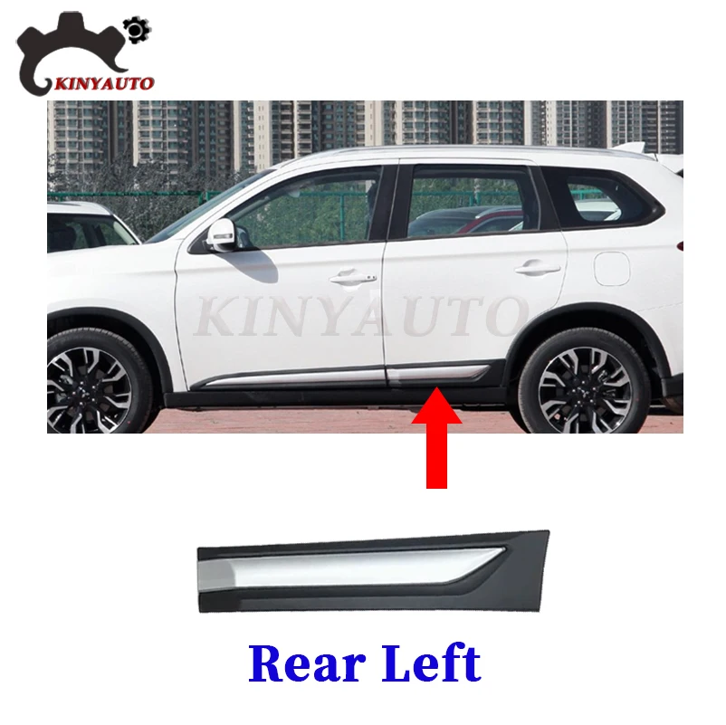 

Для Mitsubishi Outlander 2016 17 18 19 20, боковое литье, Хромированная передняя и задняя дверь, украшение, полоса против царапин, накладка, защитная пластина