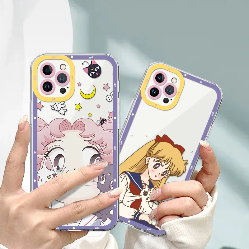 Sailors Moons Clear TPU Case for Xiaomi Redmi 12C 11A 10 10C 10X 9 9A 9C 9T 8 8A 7 7A 6 6A 5A 5 Plus K20 K30 K30S K40 Pro Cover