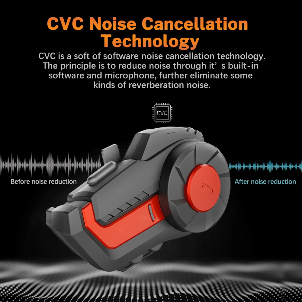 Bluetooth-гарнитура мотоциклетная беспроводная 1000 м DSP CVC |