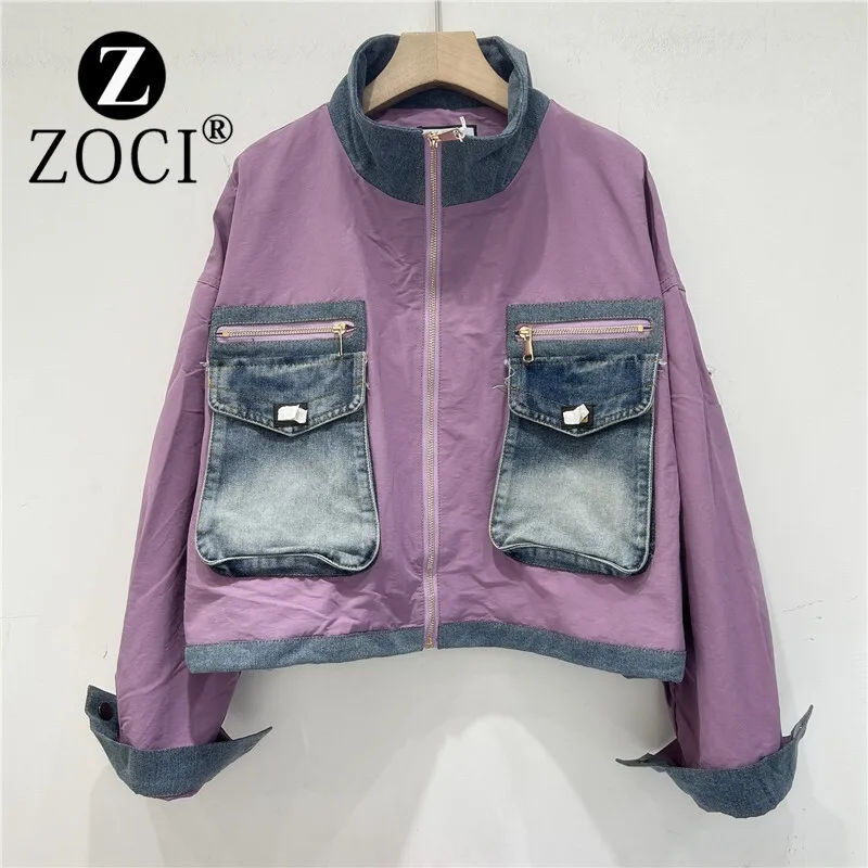 [ZOCI] униформа грузового локомотива женская осенняя новая джинсовая одежда для