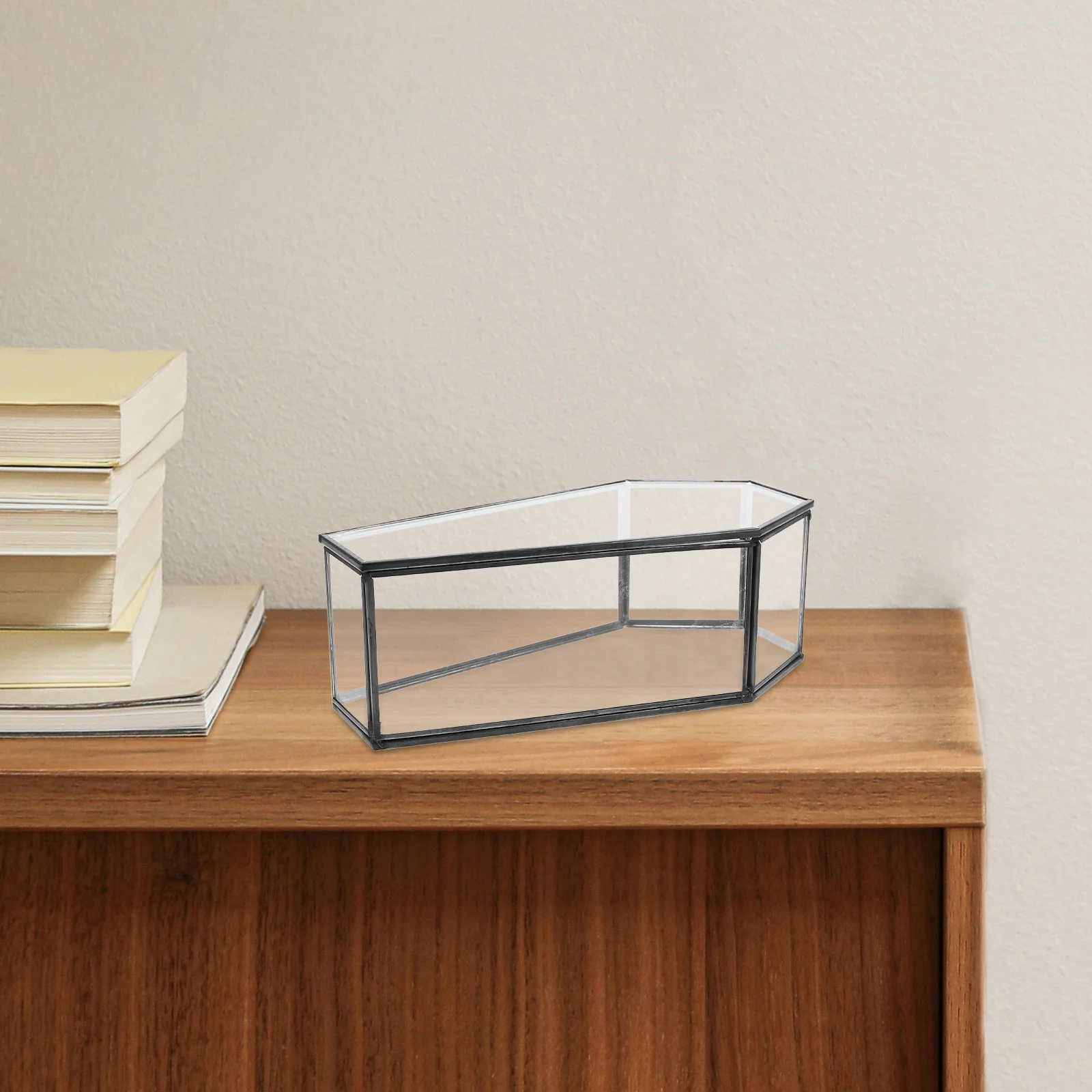 Стеклянная шкатулка для драгоценностей в виде гроба винтажная витрина на память