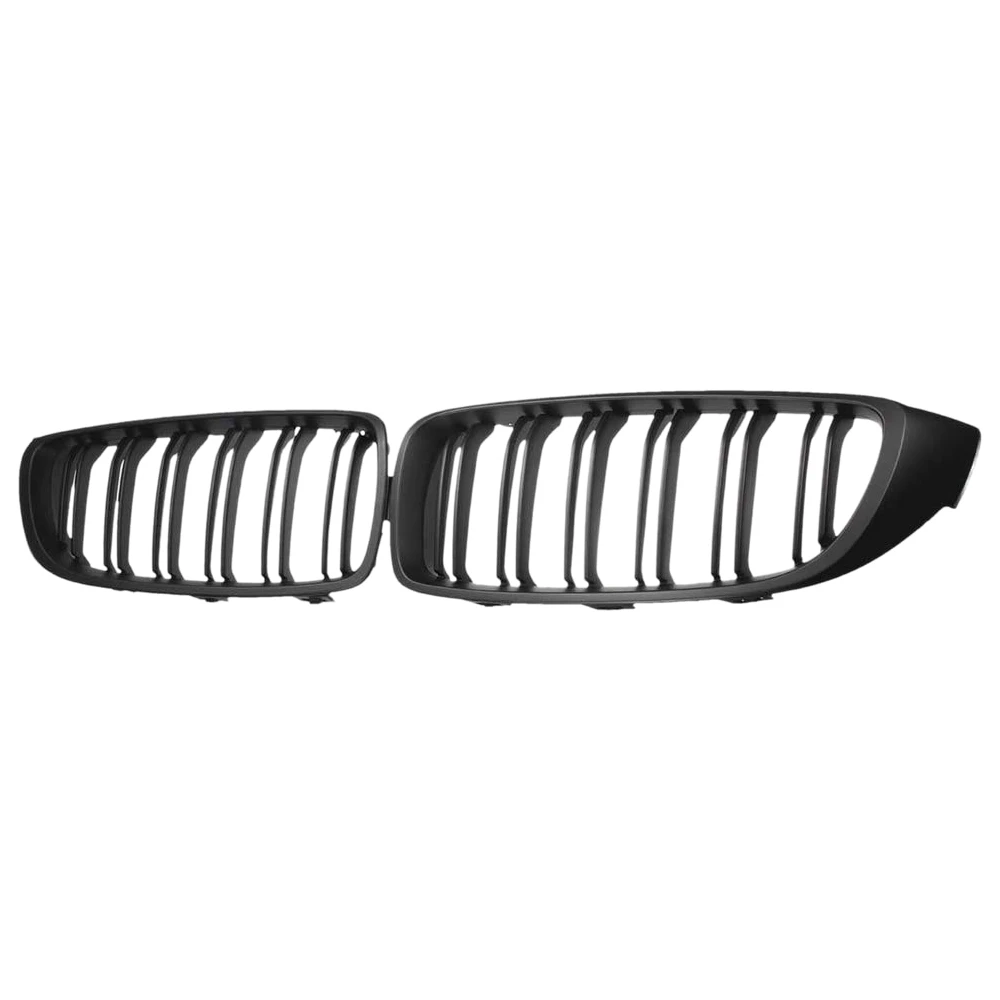 

F30 Grill, Front Hood Kidney Grille For-BMW 3 Series F30 F31 F35 2012-2018 (Double Slat Matt Black Grill, 2-Pc Set)