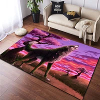 wolf pattern custom non slip carpet living room doormat yoga mat home decoration area carpet camping mat kitchen mat for floor
