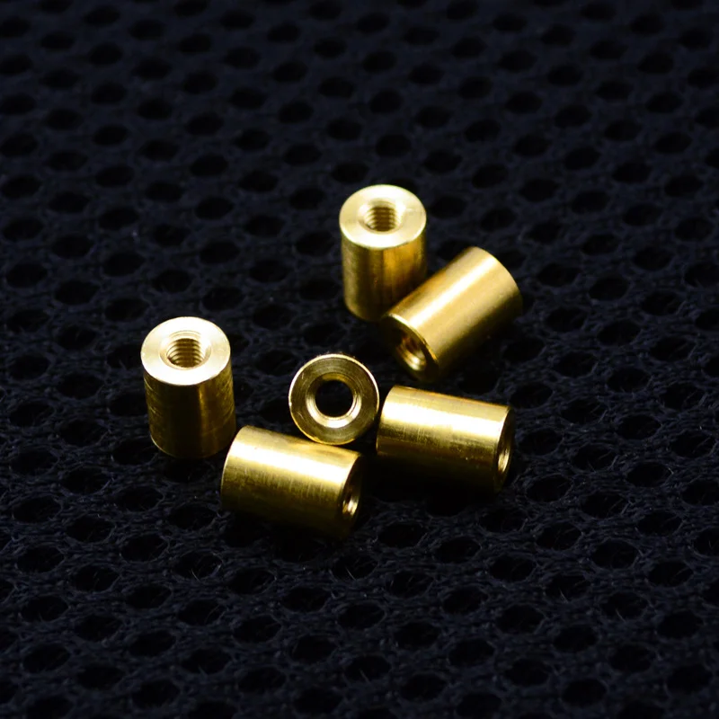 

50pcs/Set H62 Brass Material 2 Sizes M3 Thread Screws Connecting Rod Round Cylindrical Type Threaded Nut Connect Stud Knife