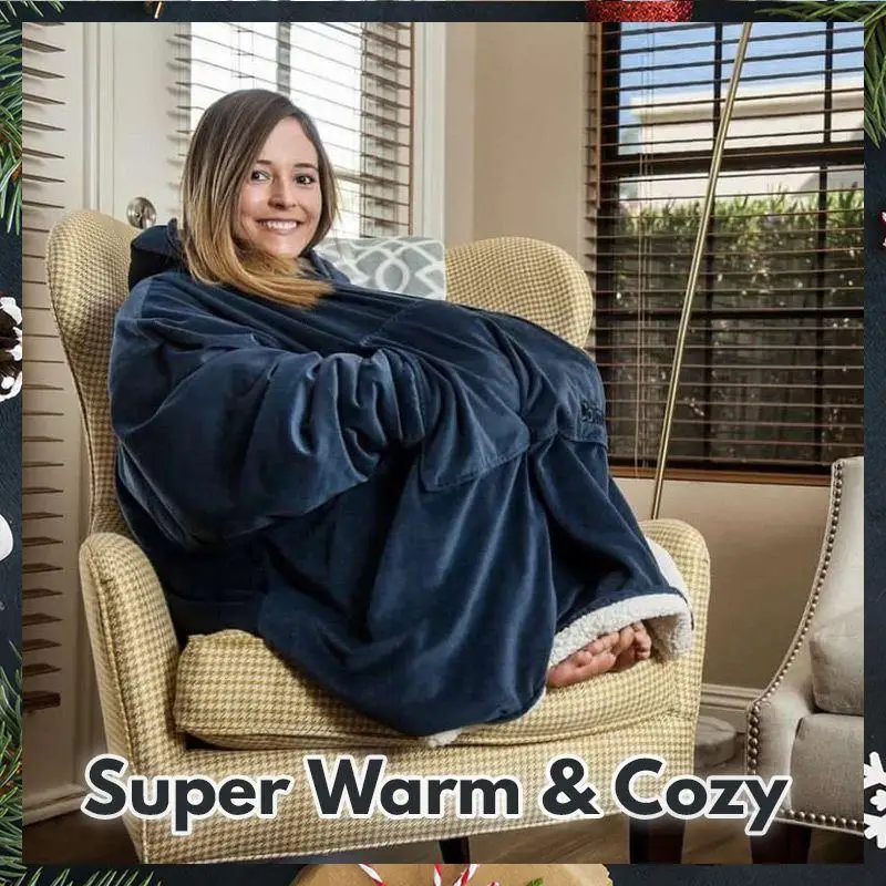 WONTIVE Cozy Hooded Plush Thermal Blanket Unisex Comfortable Loose Nightgown Womens Mens Cotton Flannel Pajamas As Seen AS On TV