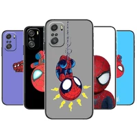 cute spiderman phone case for xiaomi redmi 11 lite pro ultra 10 9 8 mix 4 fold 10t black cover silicone back prett