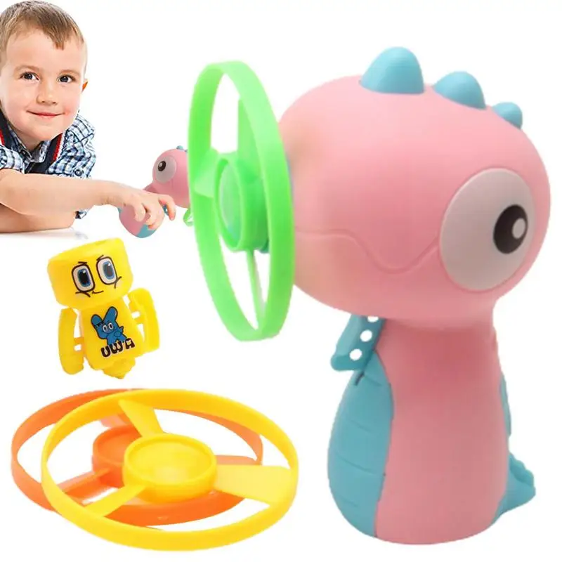 

Пусковое устройство с летающим диском, игрушка в форме динозавра, пусковое устройство с летающим диском для гироскопа, ловим и излучаем дис...