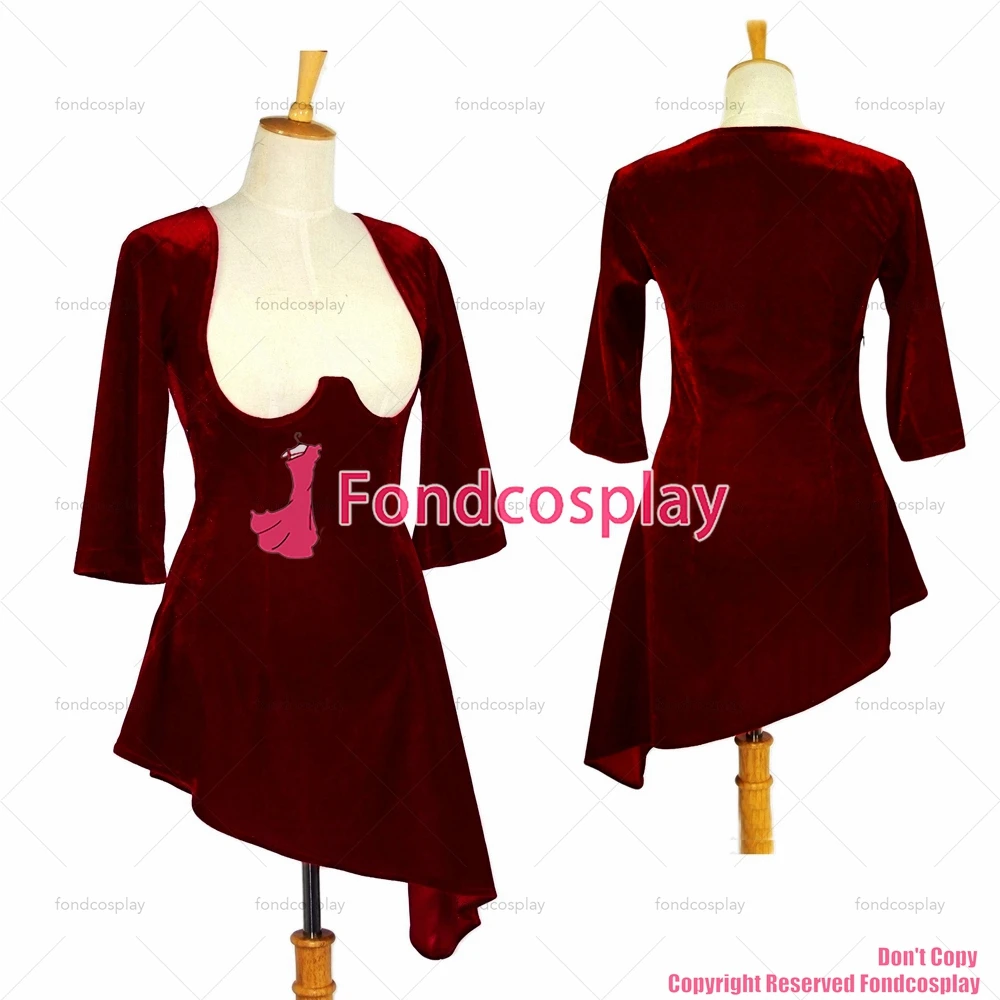 

tailor-made o dress the story of o dark red velvet nude breasted dress costume cosplay tv/cd[g612]