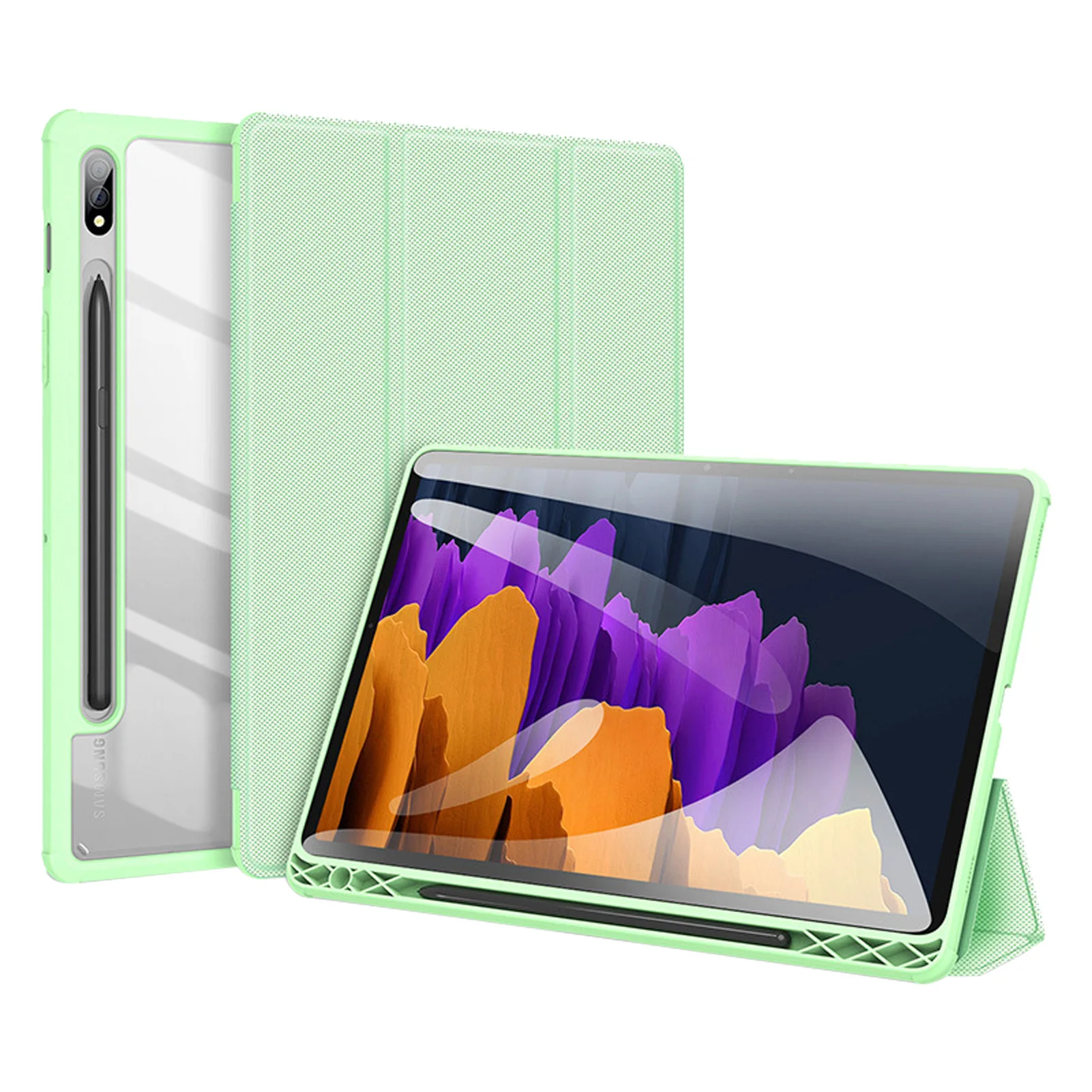 

Чехол из ТПУ для Samsung Galaxy Tab S8 Ultra, противоударный защитный чехол для планшета с держателем для карандашей для Galaxy Tab S8 Ultra
