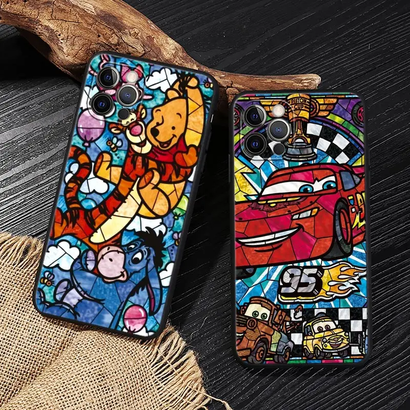 Фото Чехол Disney с росписью в стиле витражей с Минни и Микки для iPhone 17, 16, 15, 14, 13, 12, 11 Pro Max Plus, а также для iPhone 17 Pro, 17E, Air, 16E. №3