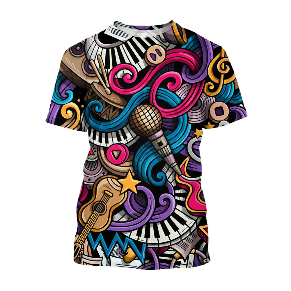 

Jumeast 3D Music Printed Hip Hop T Shirt Harajuku Fashion T-shirts For Men Clothing Casual Oversize Overfit Streetwear T-shirty