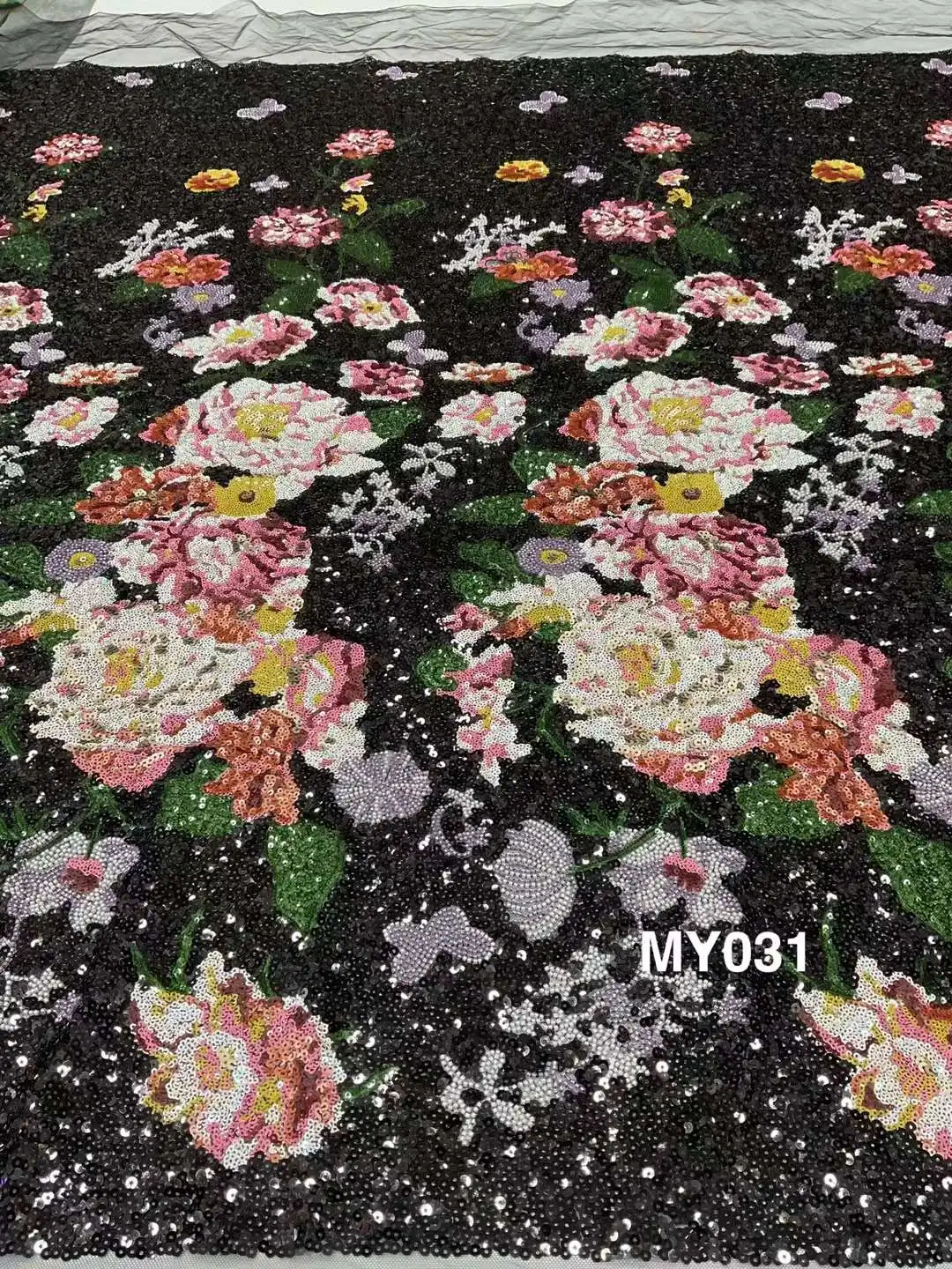 Роскошная африканская кружевная ткань с тяжелыми бусинами высокое качество 5