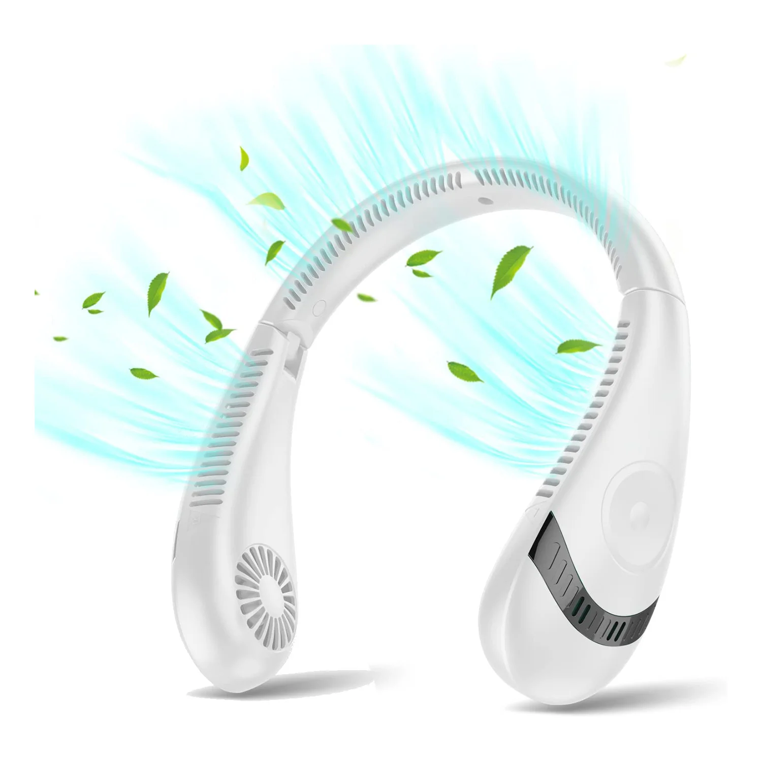 

Portable Hanging Neck Fan 5000MAh Bladeless Sports Fans with 3 Speeds for Outdoor, Home, Office, School, Camping-White