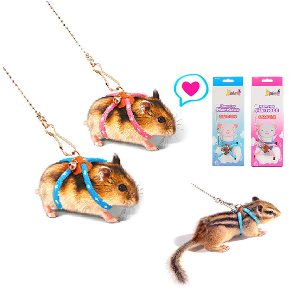 

Adjustable Small Animals Harness Leash Hamster Rat Mouse Squirrel Sugar Glider Walking Vest Harness Leash Cute Small Pets Leads