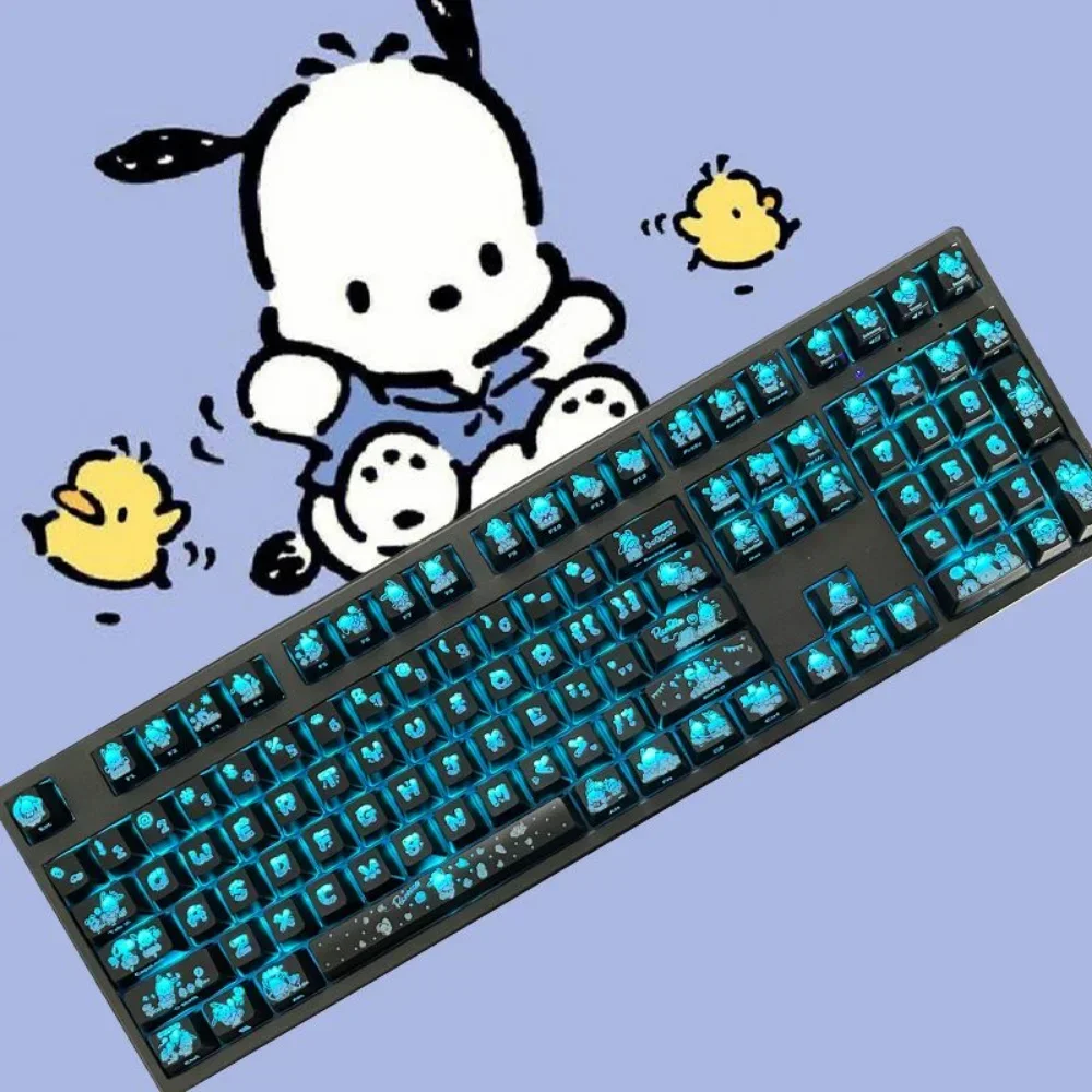 Колпачки для клавиш Pacha с боковой гравировкой прозрачные 108 милые из ПБТ MX Switch HI75