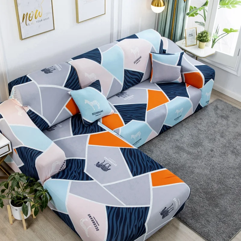 Эластичный чехол для дивана L-образной формы с угловым диваном полностью