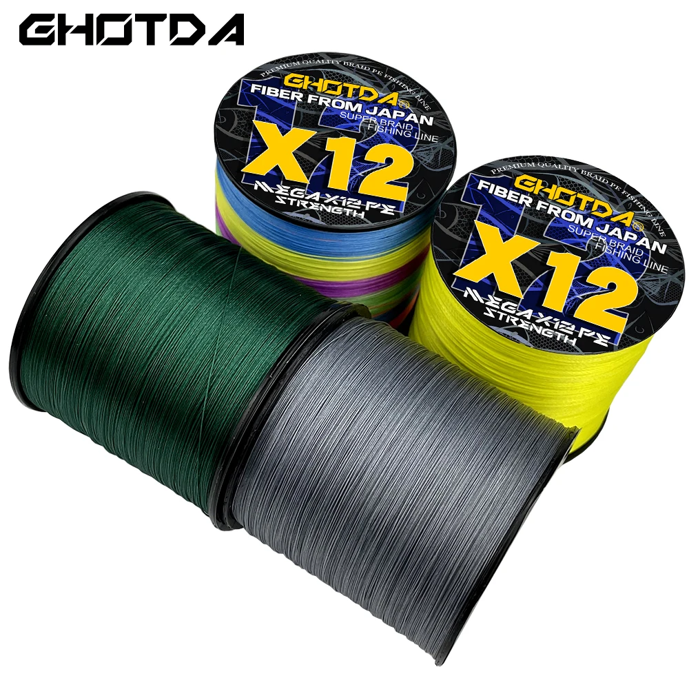 

GHOTDA Boat Fishing 300M 500M X9 X12 Braided PE Line Multicolour High Stength Fishing Lure Lines for Ocea