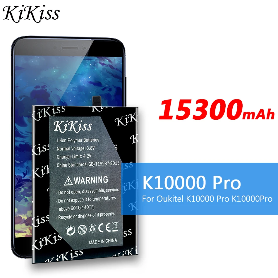 

Аккумулятор KiKiss 15300 мАч K 10000 Pro для телефона Oukitel K10000 Pro K10000Pro, Высококачественная батарея + набор инструментов для ремонта