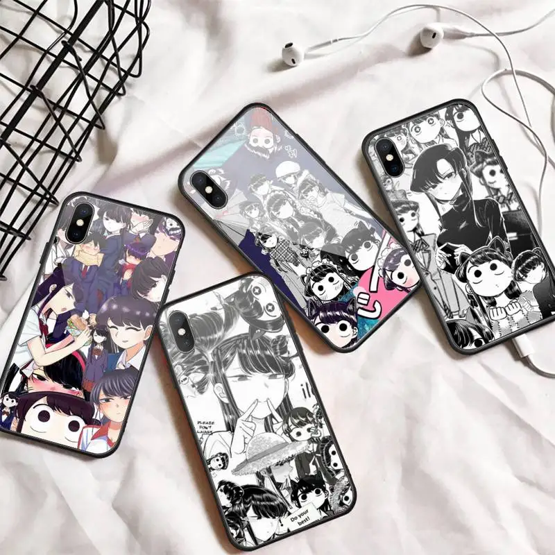 

Komi Can‘t Communicate anime Phone Case Tempered glass For iphone 6 7 8 plus X XS XR 11 12 13 PRO MAX mini
